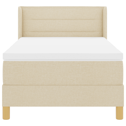 Boxspringbed met matras stof crèmekleurig 80x200 cm