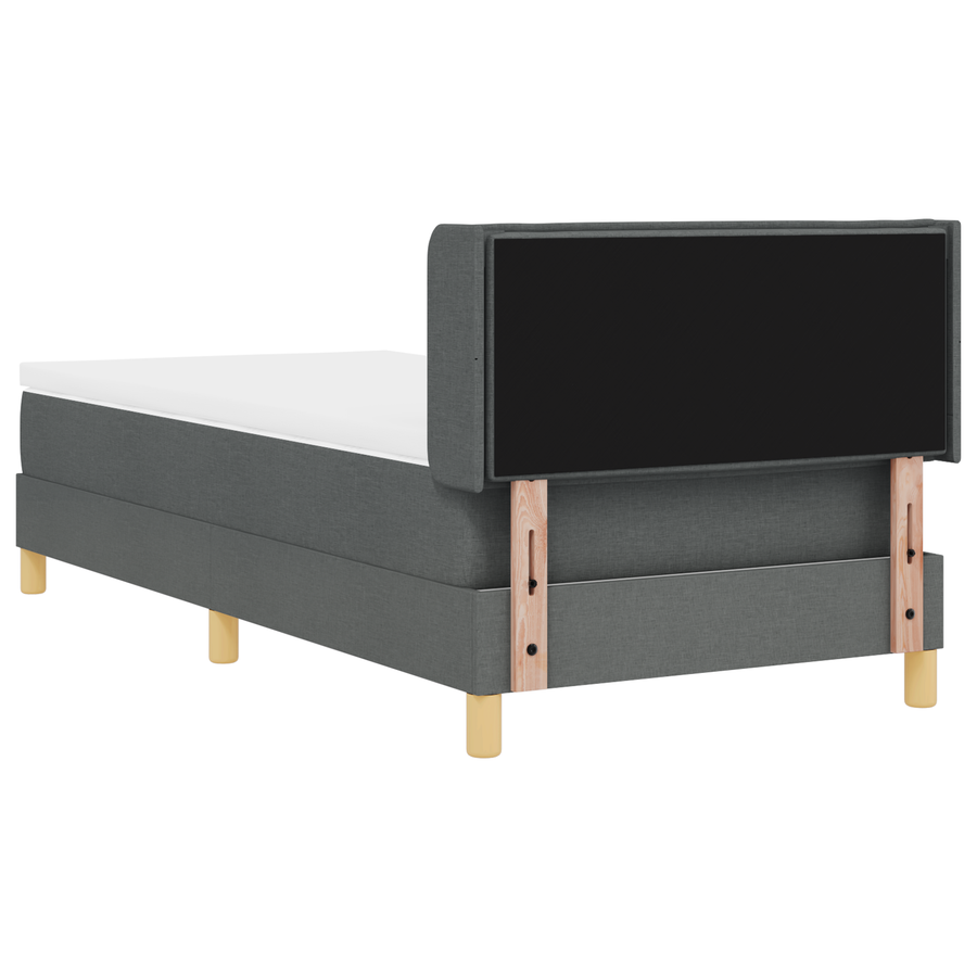 Boxspringbed met matras stof donkergrijs 90x190 cm
