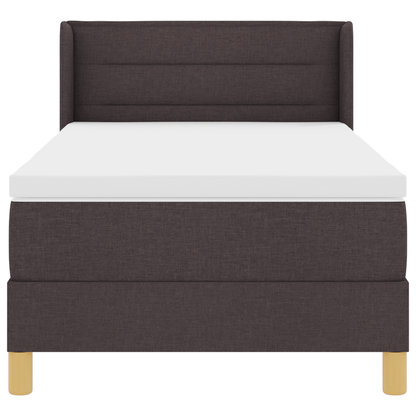 Boxspring bed met hoofdeinde Wit en Donkerbruin 90 x 190 cm