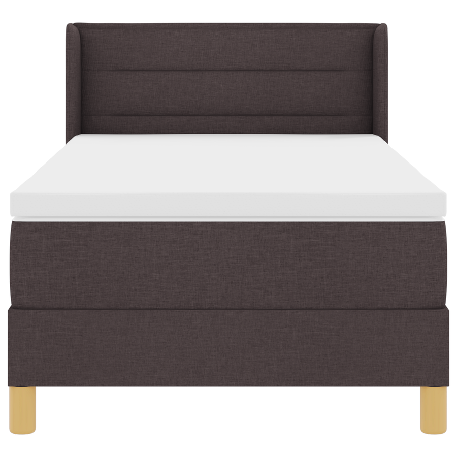 Boxspring bed met hoofdeinde Wit en Donkerbruin 90 x 190 cm