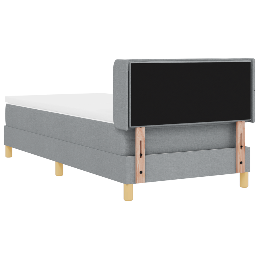 Boxspringbed met matras stof lichtgrijs 100x200 cm