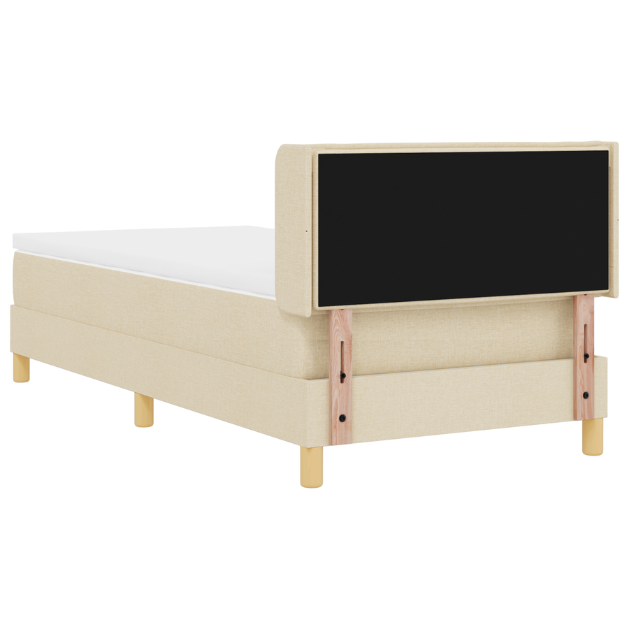 Boxspringbed met matras stof crèmekleurig 100x200 cm