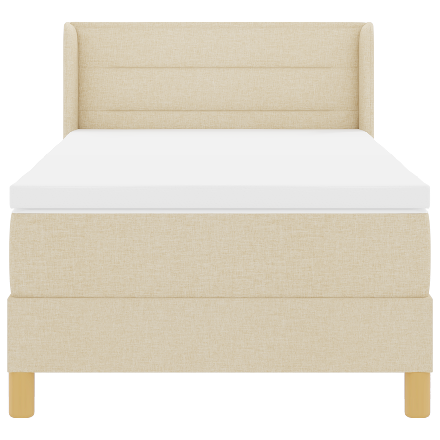 Boxspringbed met matras stof crèmekleurig 100x200 cm
