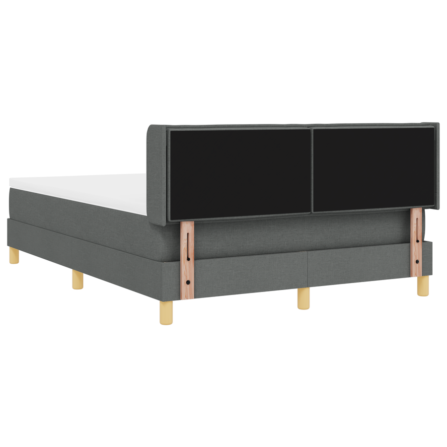 Boxspringbed met matras stof donkergrijs 140x190 cm