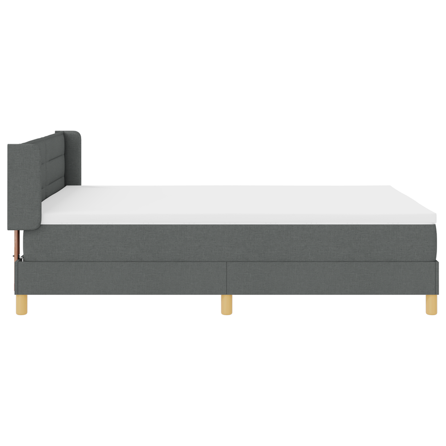Boxspringbed met matras stof donkergrijs 140x190 cm