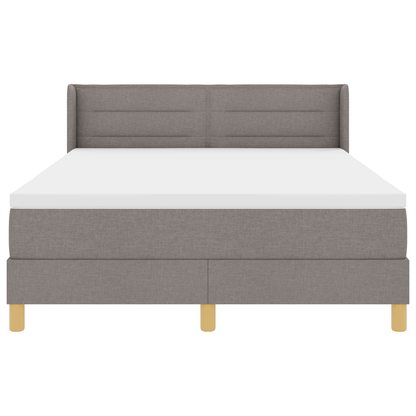 Boxspringbed met matras stof taupe 140x190 cm
