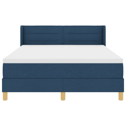 Boxspringbed met matras stof blauw 140x190 cm