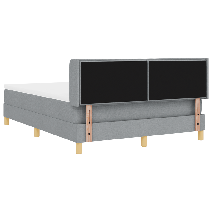 Boxspringbed met matras stof lichtgrijs 140x200 cm