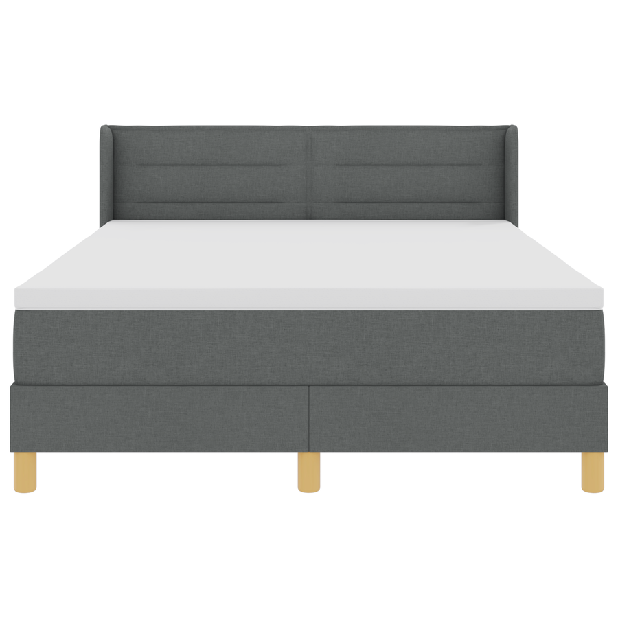 Boxspringbed met matras stof donkergrijs 140x200 cm