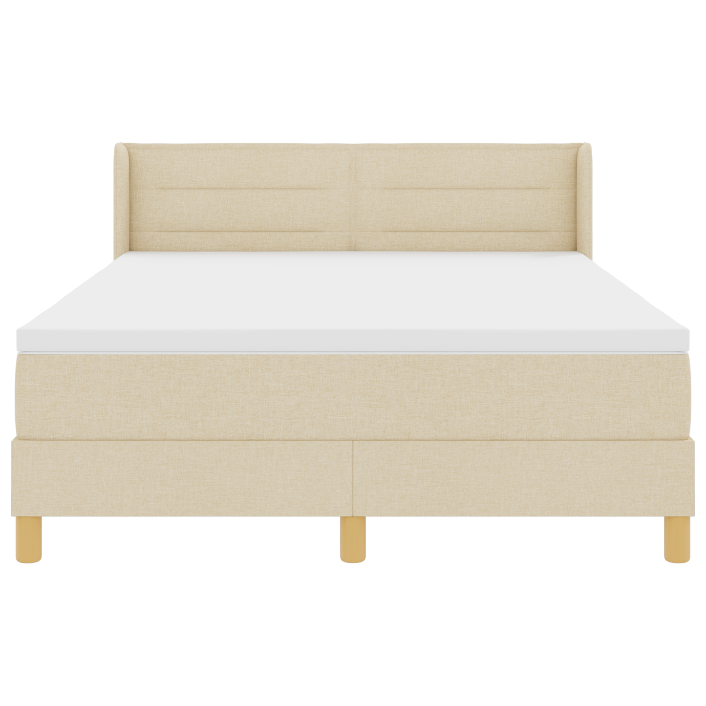 Boxspringbed met matras stof crèmekleurig 140x200 cm