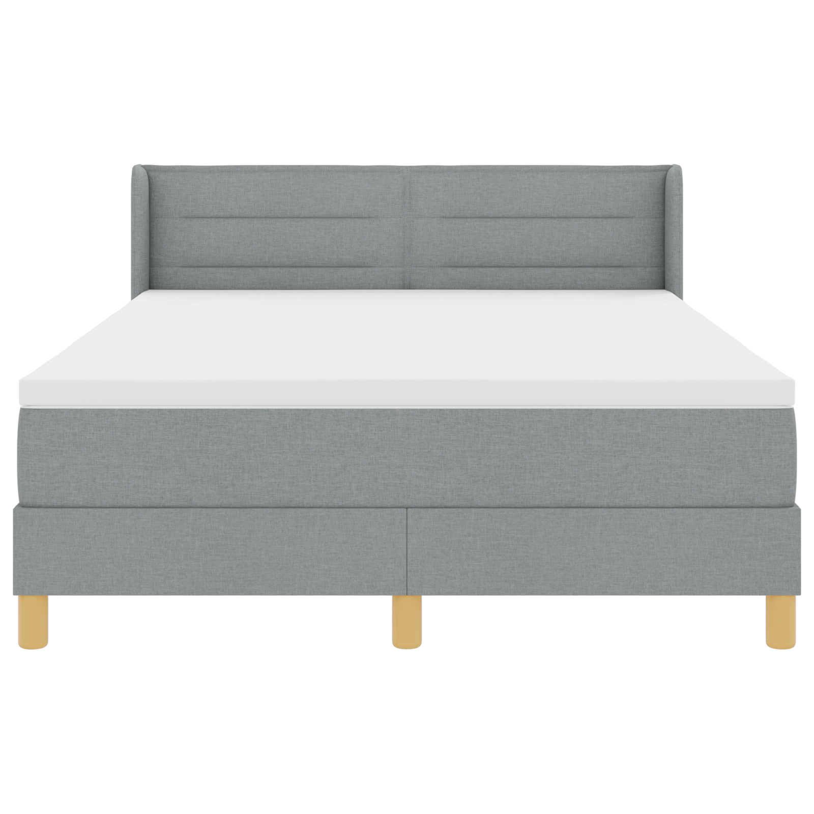Boxspringbed met matras stof lichtgrijs 160x200 cm