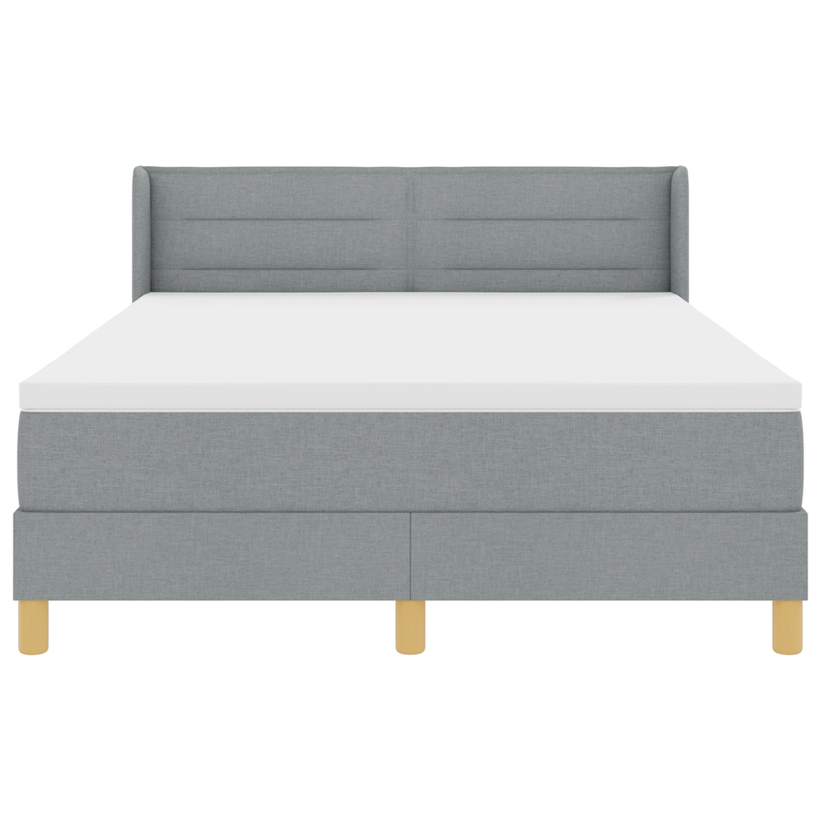 Boxspringbed met matras stof lichtgrijs 160x200 cm