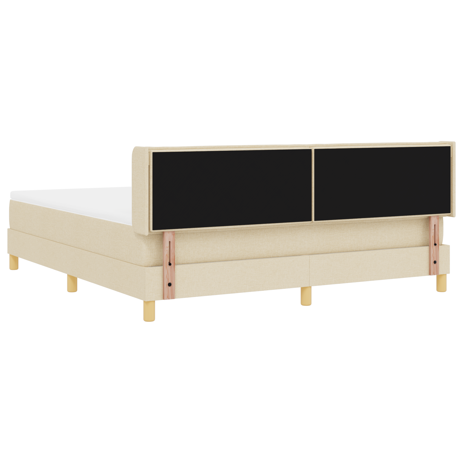 Boxspringbed met matras stof crèmekleurig 180x200 cm