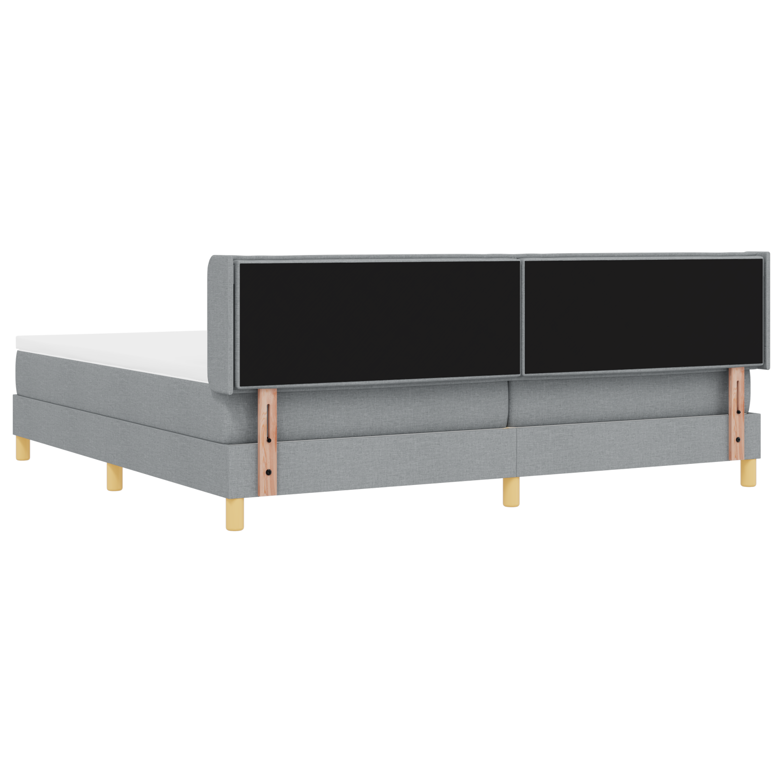 Boxspringbed met matras stof lichtgrijs 200x200 cm