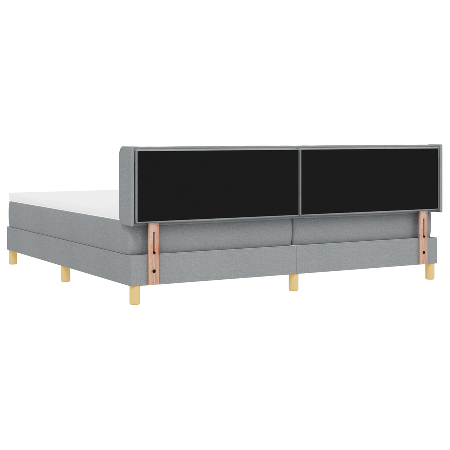 Boxspringbed met matras stof lichtgrijs 200x200 cm