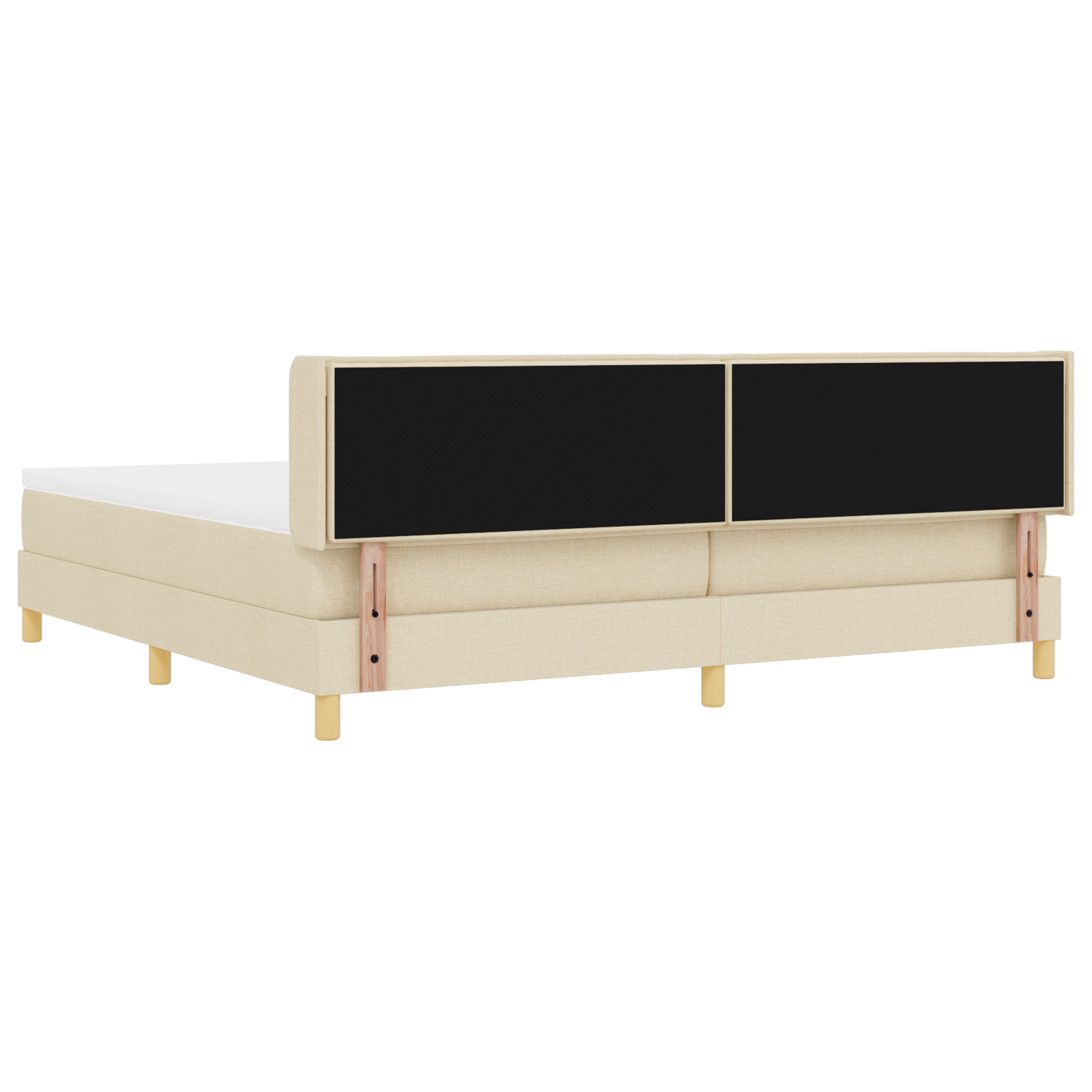 Boxspringbed met matras stof crèmekleurig 200x200 cm