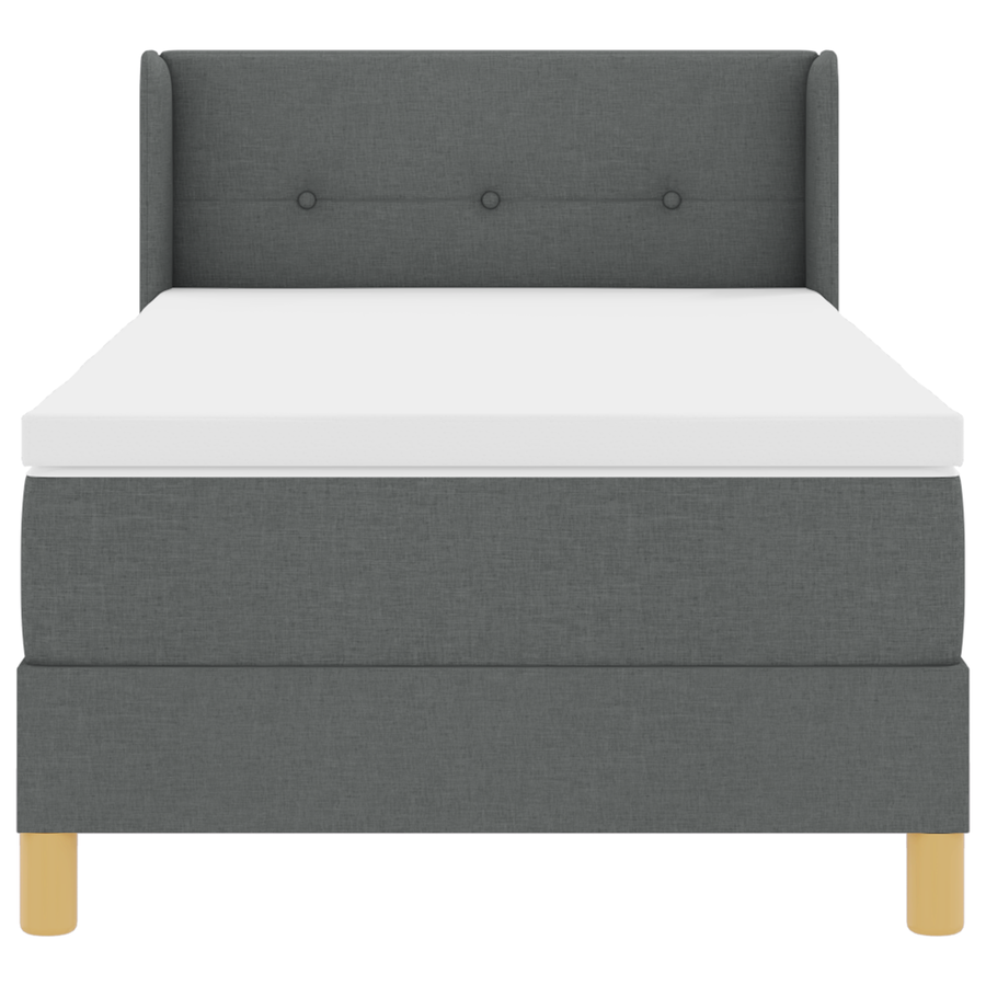 Boxspringbed met matras stof donkergrijs 90x190 cm