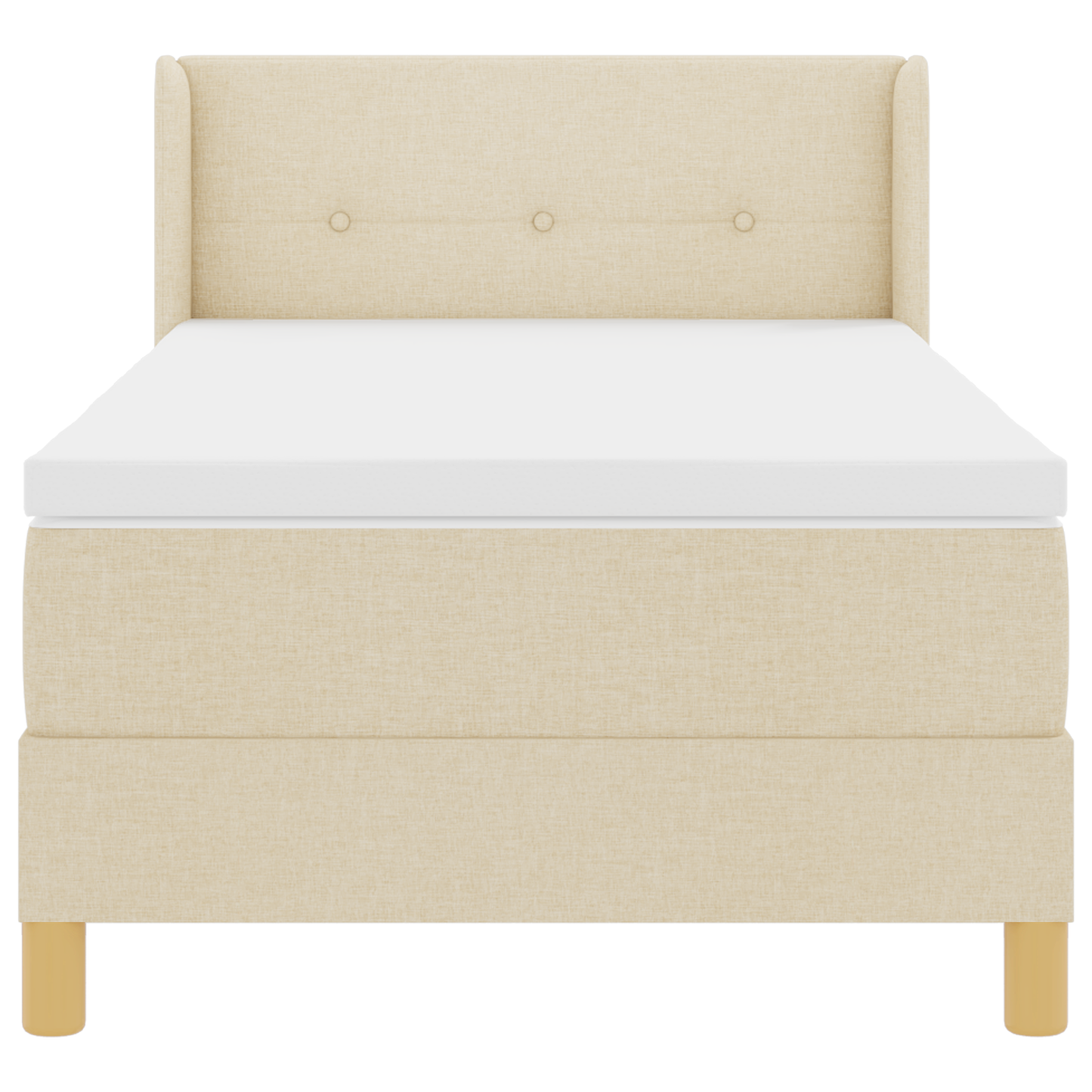 Boxspringbed met matras stof crèmekleurig 90x190 cm