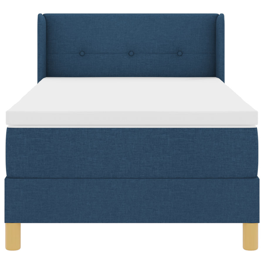 Boxspringbed met matras stof blauw 90x190 cm