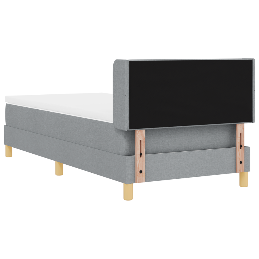 Boxspringbed met matras stof lichtgrijs 90x200 cm
