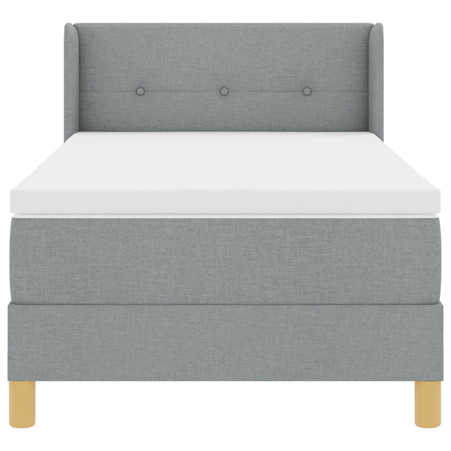 Boxspringbed met matras stof lichtgrijs 90x200 cm