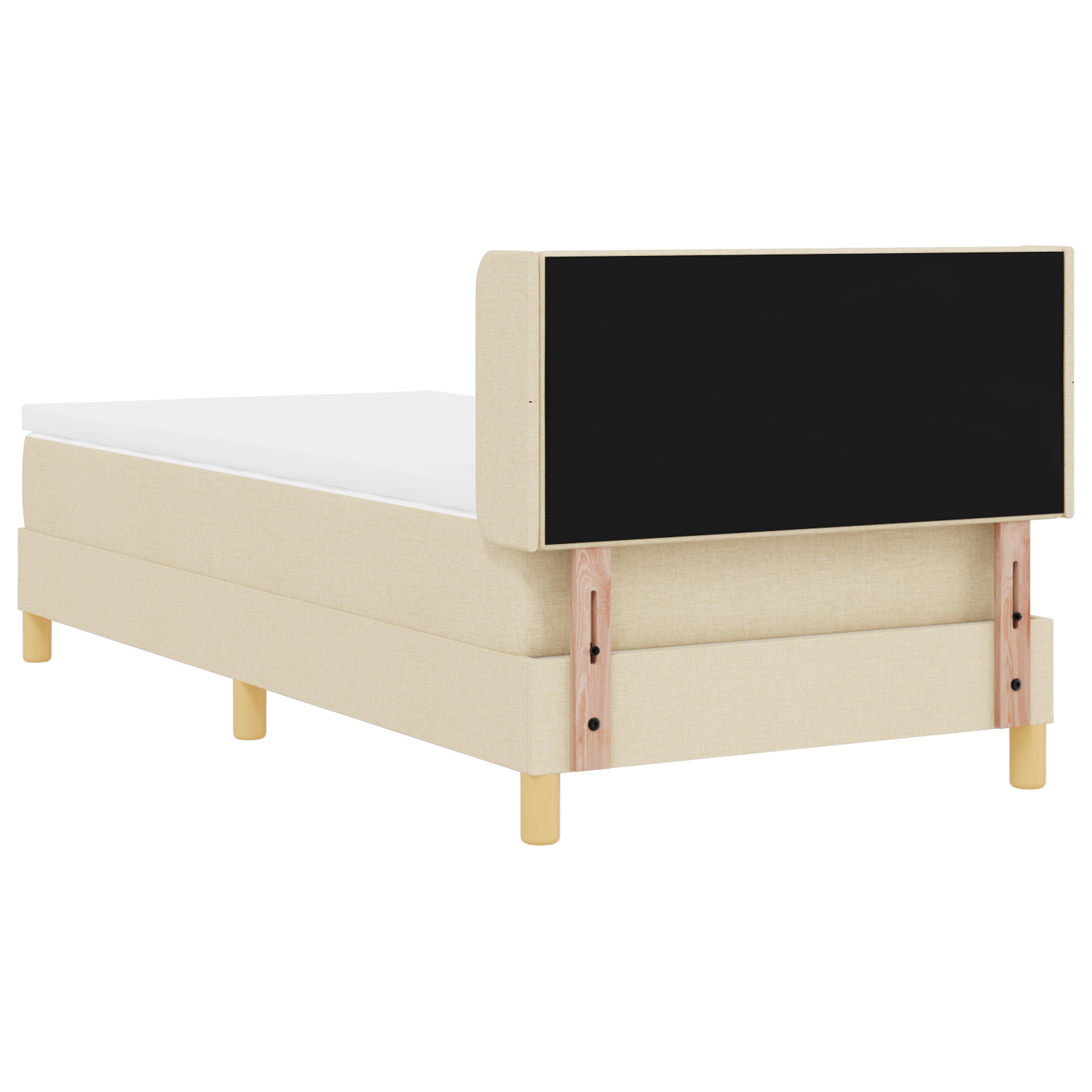 Boxspringbed met matras stof crèmekleurig 100x200 cm