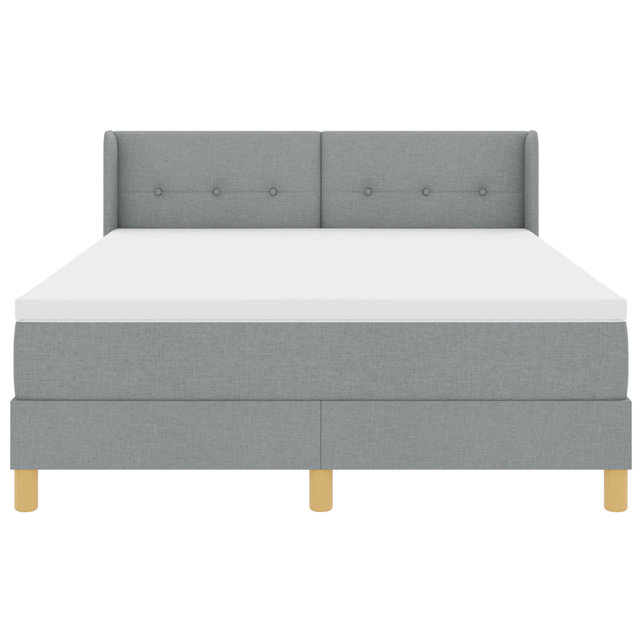 Boxspringbed met matras stof lichtgrijs 140x190 cm