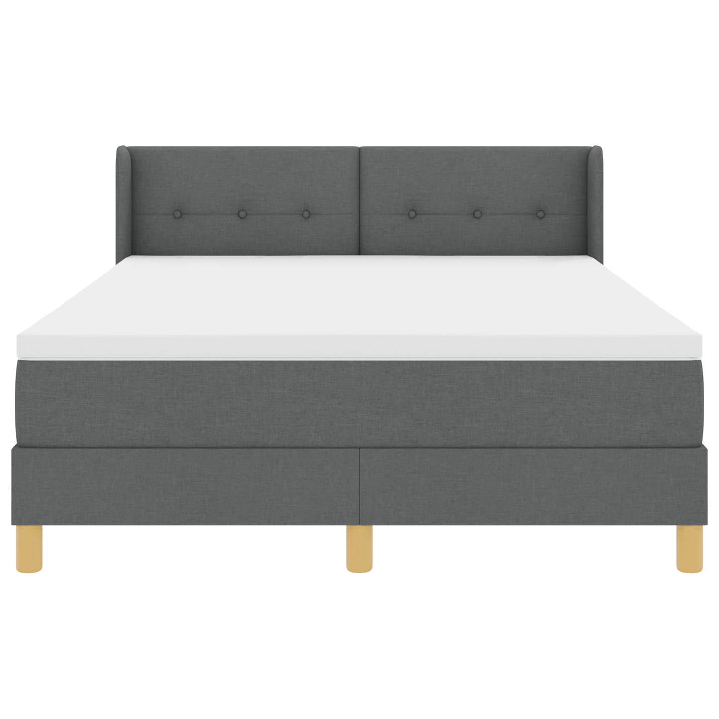Boxspringbed met matras stof donkergrijs 140x190 cm