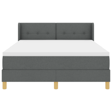 Boxspringbed met matras stof donkergrijs 140x190 cm