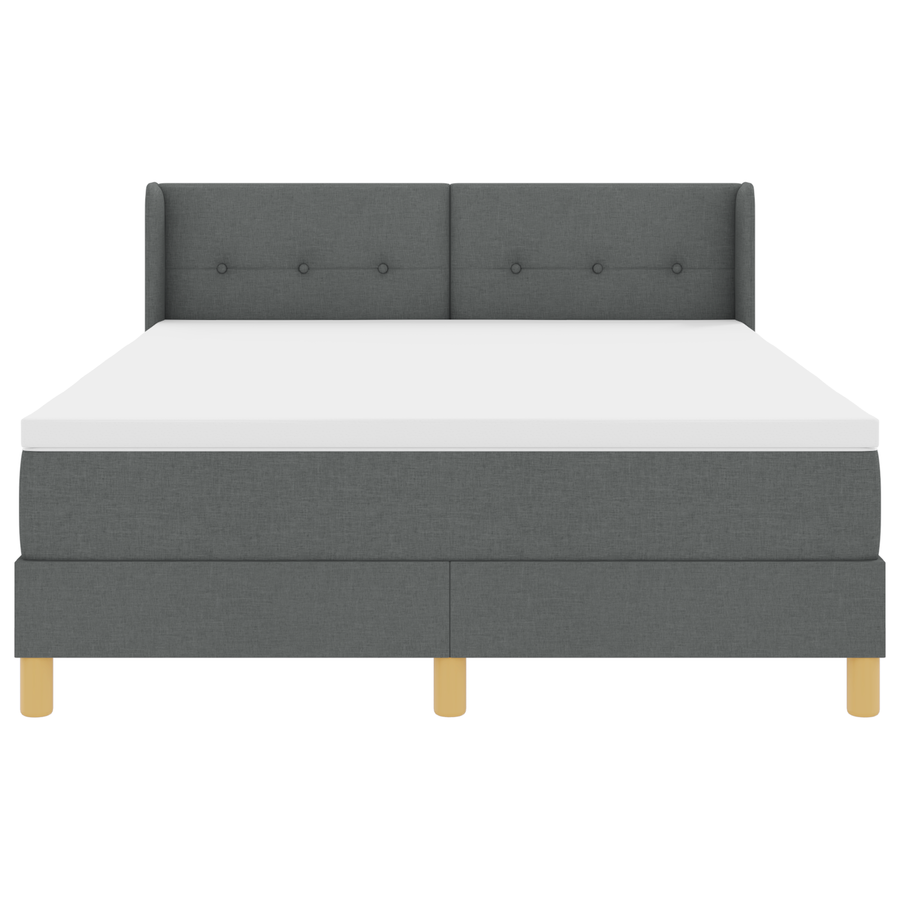 Boxspringbed met matras stof donkergrijs 140x190 cm