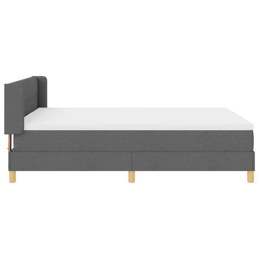 Boxspringbed met matras stof donkergrijs 140x190 cm