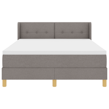Boxspringbed met matras stof taupe 140x190 cm