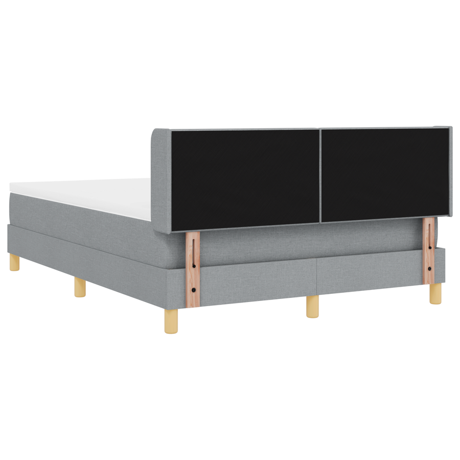 Boxspringbed met matras stof lichtgrijs 140x200 cm