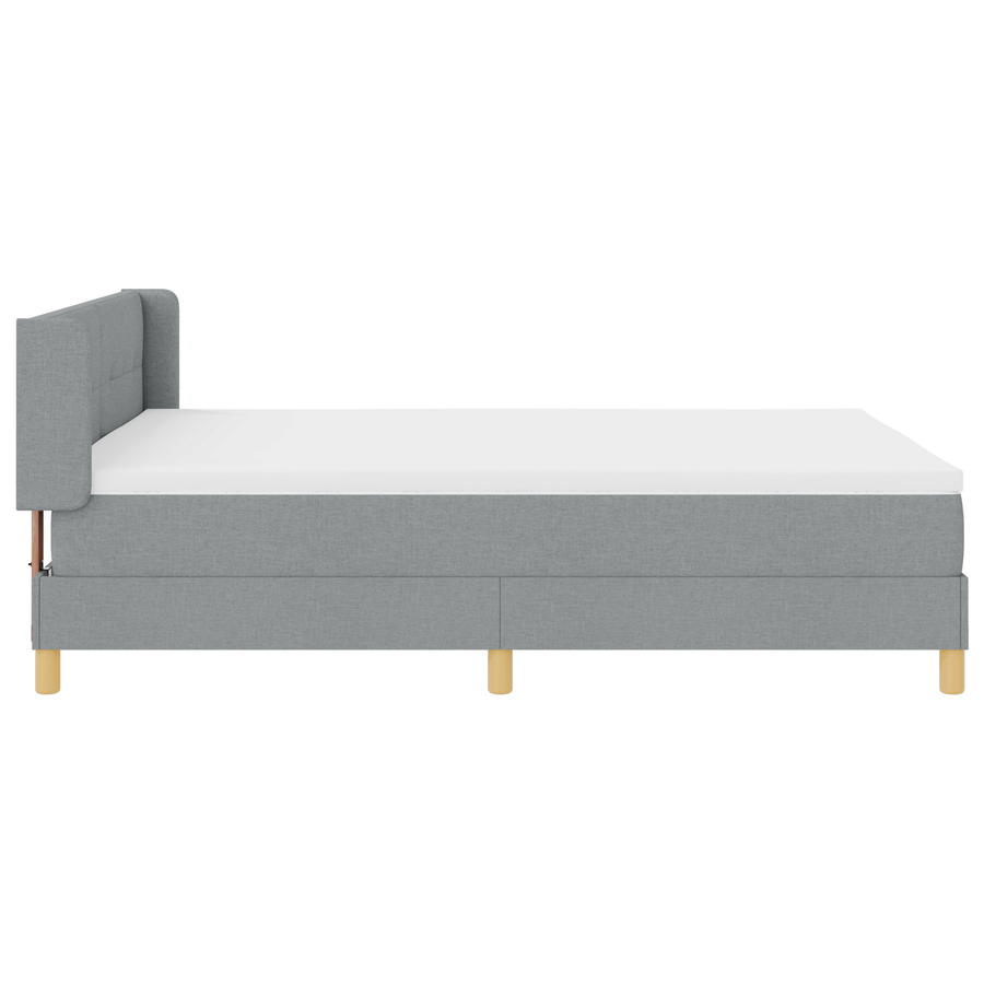 Boxspringbed met matras stof lichtgrijs 140x200 cm