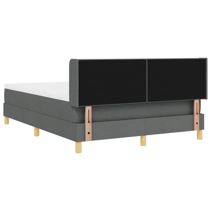 Boxspringbed met matras stof donkergrijs 140x200 cm