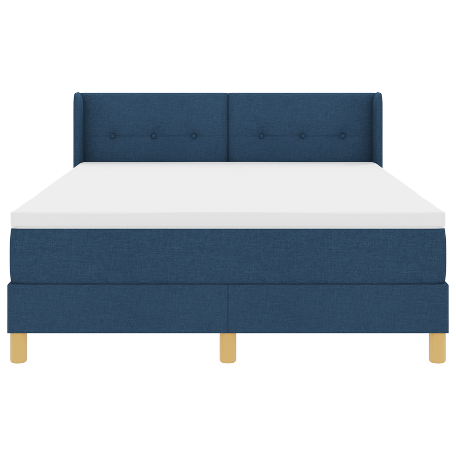 Boxspringbed met matras stof blauw 140x200 cm