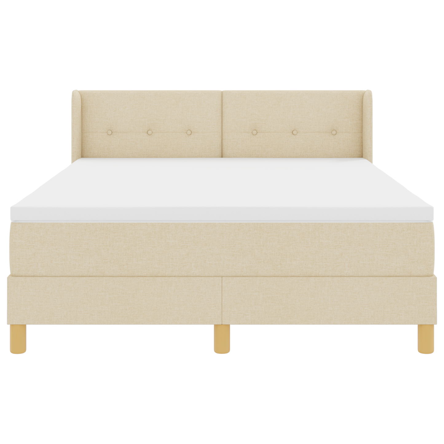 Boxspringbed met matras stof crèmekleurig 160x200 cm