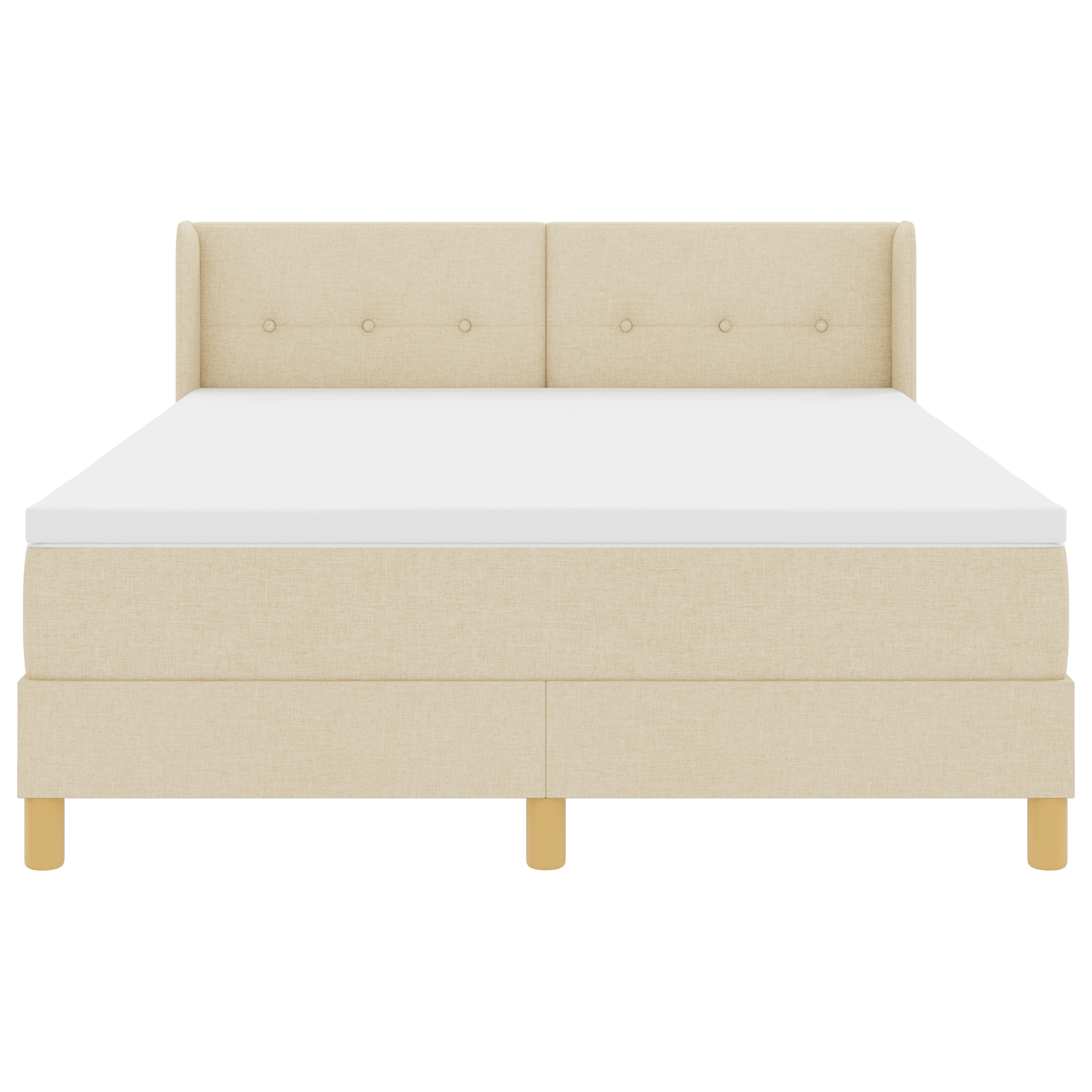 Boxspringbed met matras stof crèmekleurig 160x200 cm