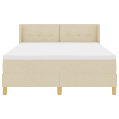 Boxspringbed met matras stof crèmekleurig 160x200 cm