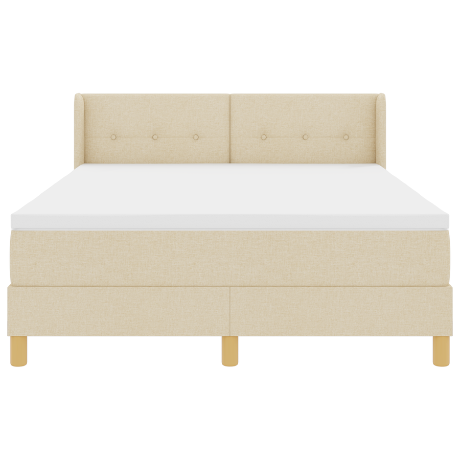 Boxspringbed met matras stof crèmekleurig 160x200 cm