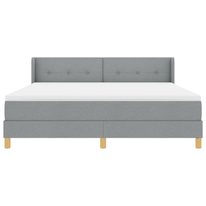 Boxspringbed met matras stof lichtgrijs 180x200 cm