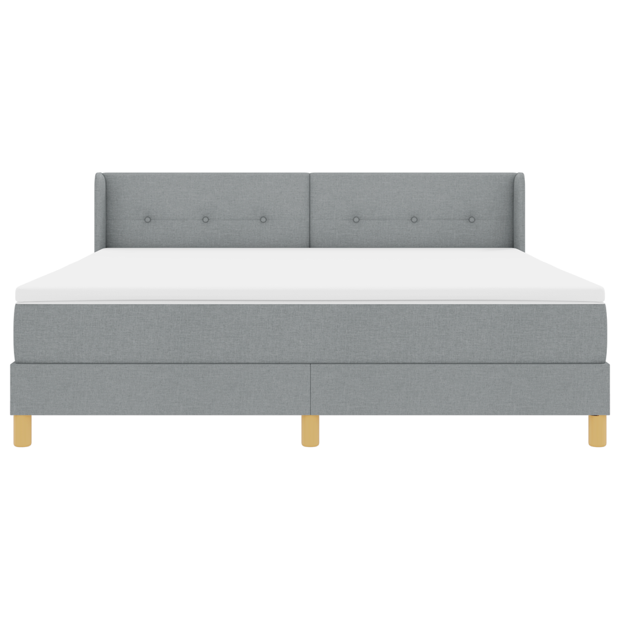 Boxspringbed met matras stof lichtgrijs 180x200 cm