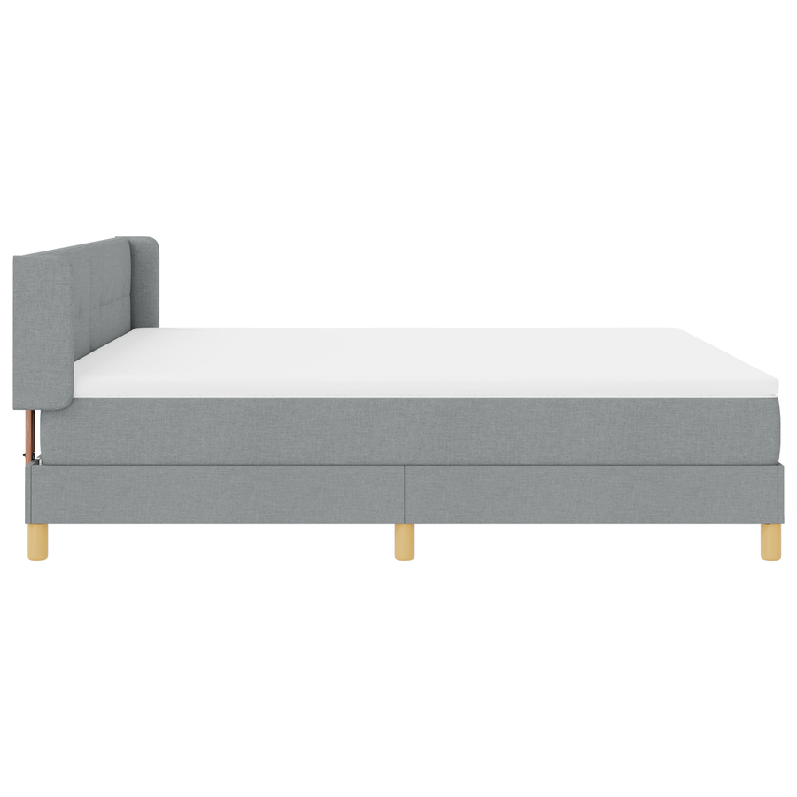 Boxspringbed met matras stof lichtgrijs 180x200 cm