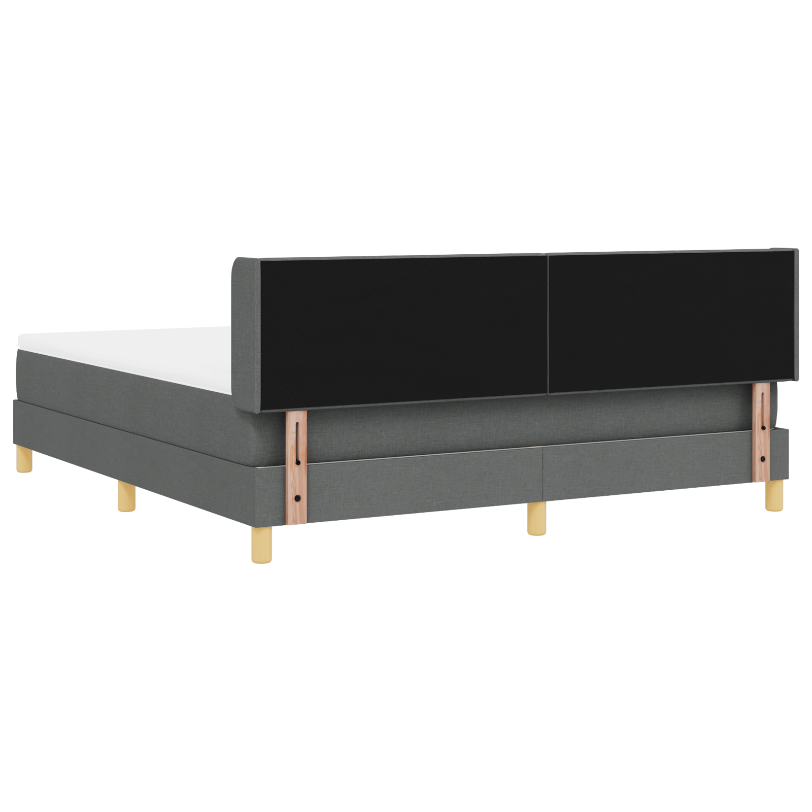 Boxspringbed met matras stof donkergrijs 180x200 cm
