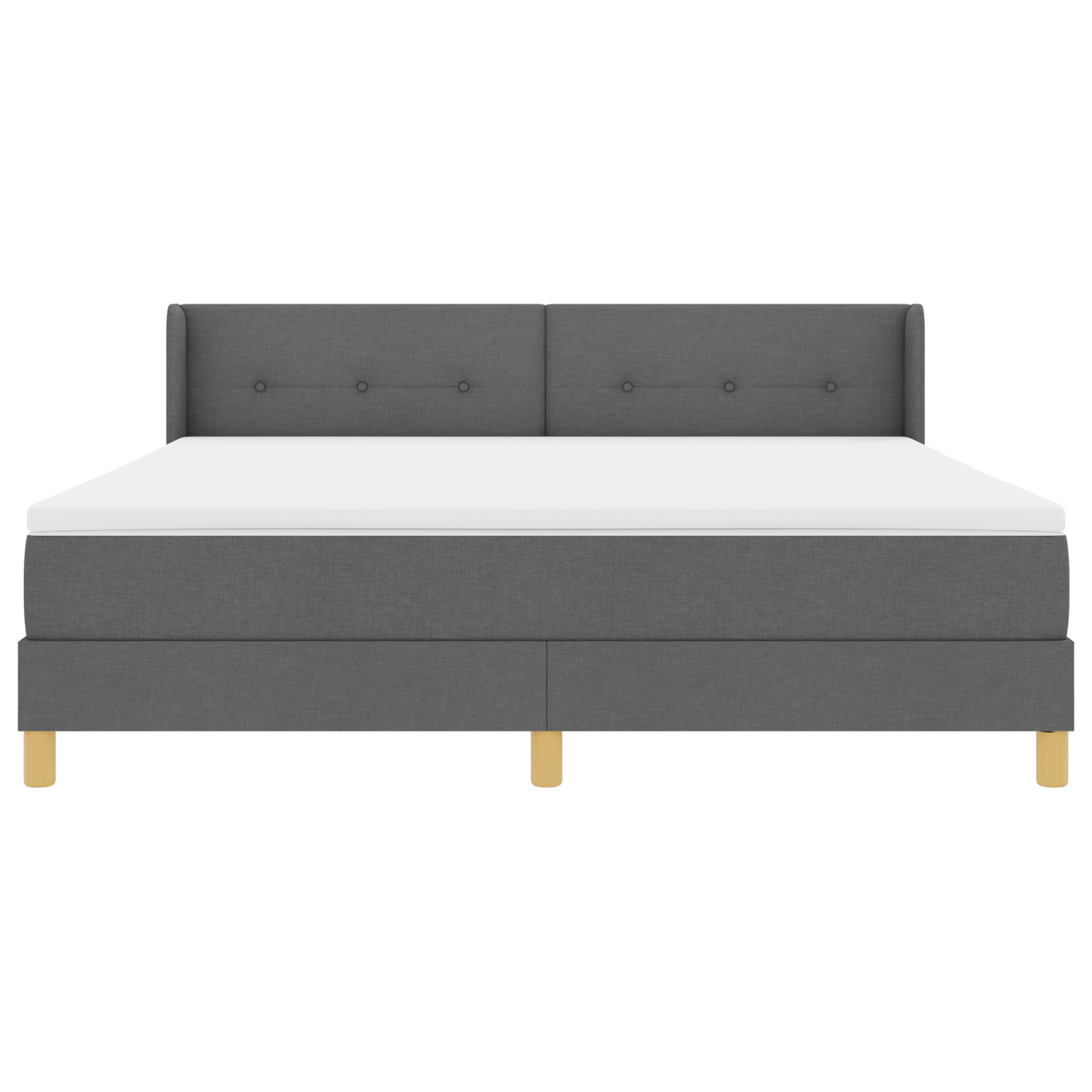 Boxspringbed met matras stof donkergrijs 180x200 cm