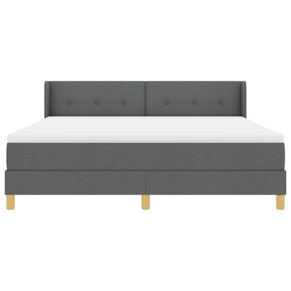 Boxspringbed met matras stof donkergrijs 180x200 cm
