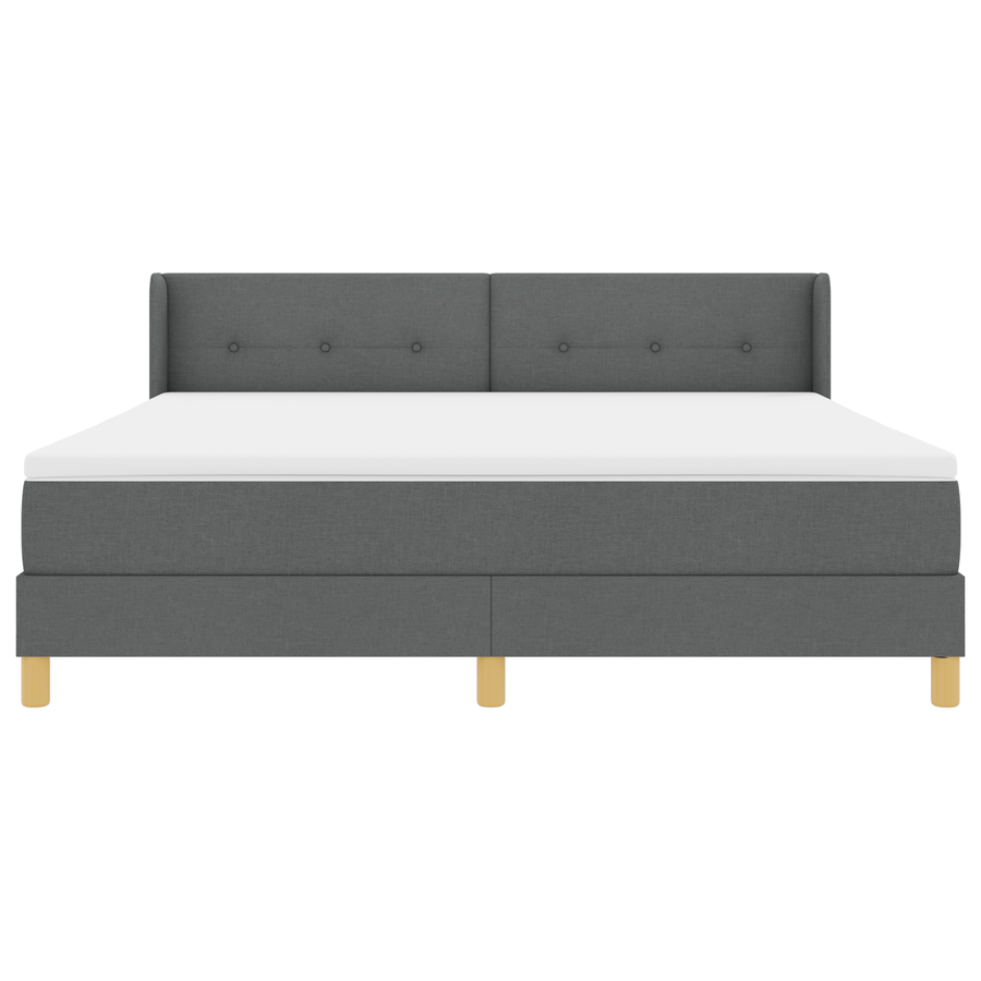 Boxspringbed met matras stof donkergrijs 180x200 cm
