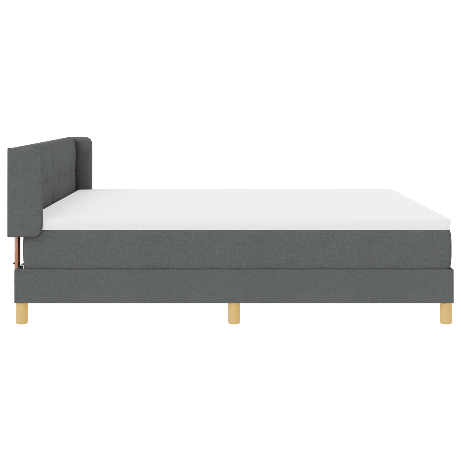 Boxspringbed met matras stof donkergrijs 180x200 cm
