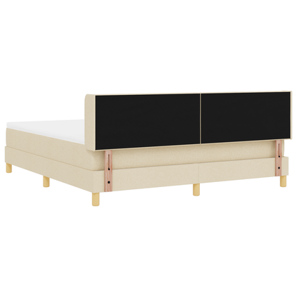 Boxspringbed met matras stof crèmekleurig 180x200 cm
