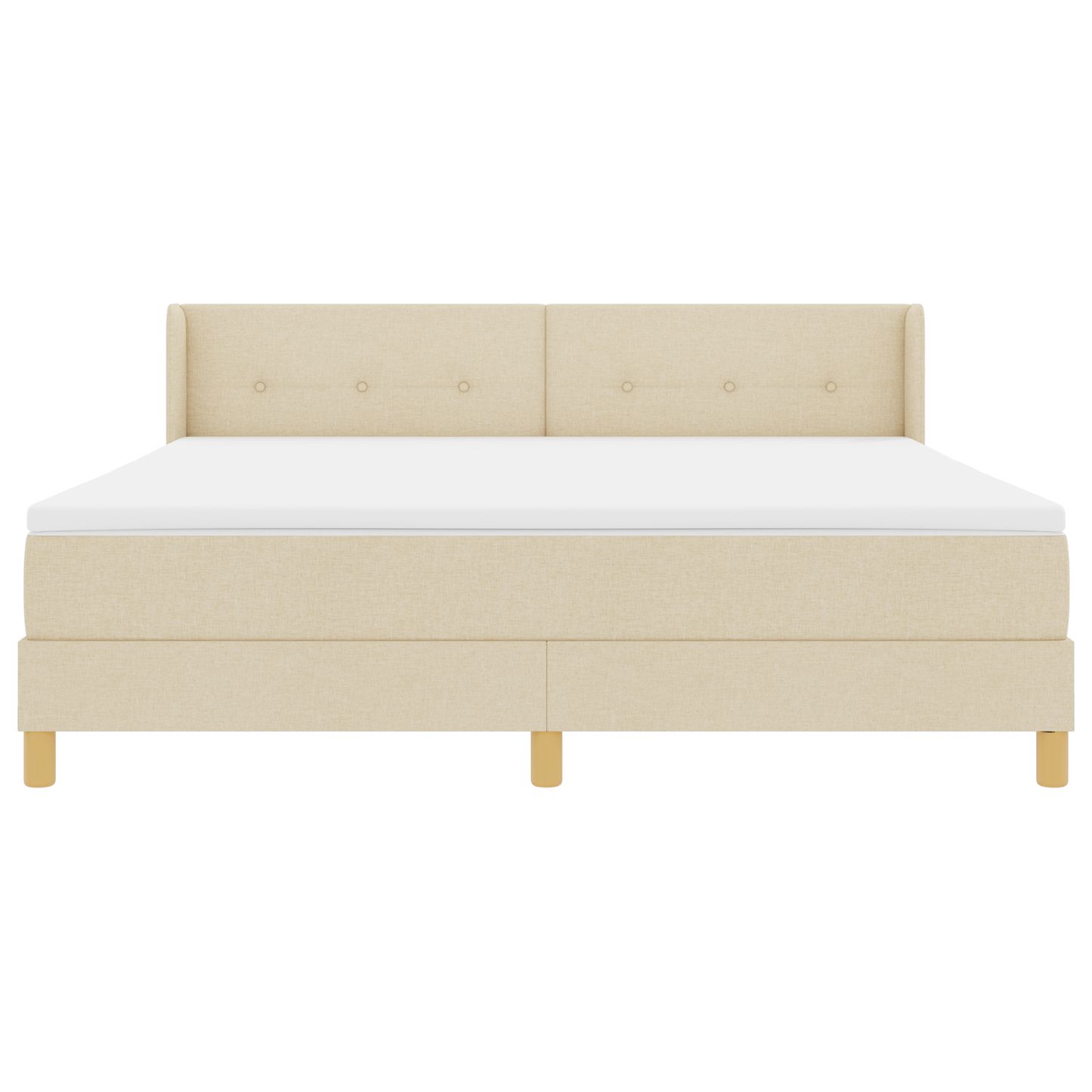 Boxspringbed met matras stof crèmekleurig 180x200 cm